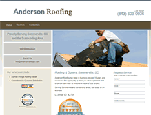 Tablet Screenshot of andersonroofingsc.com